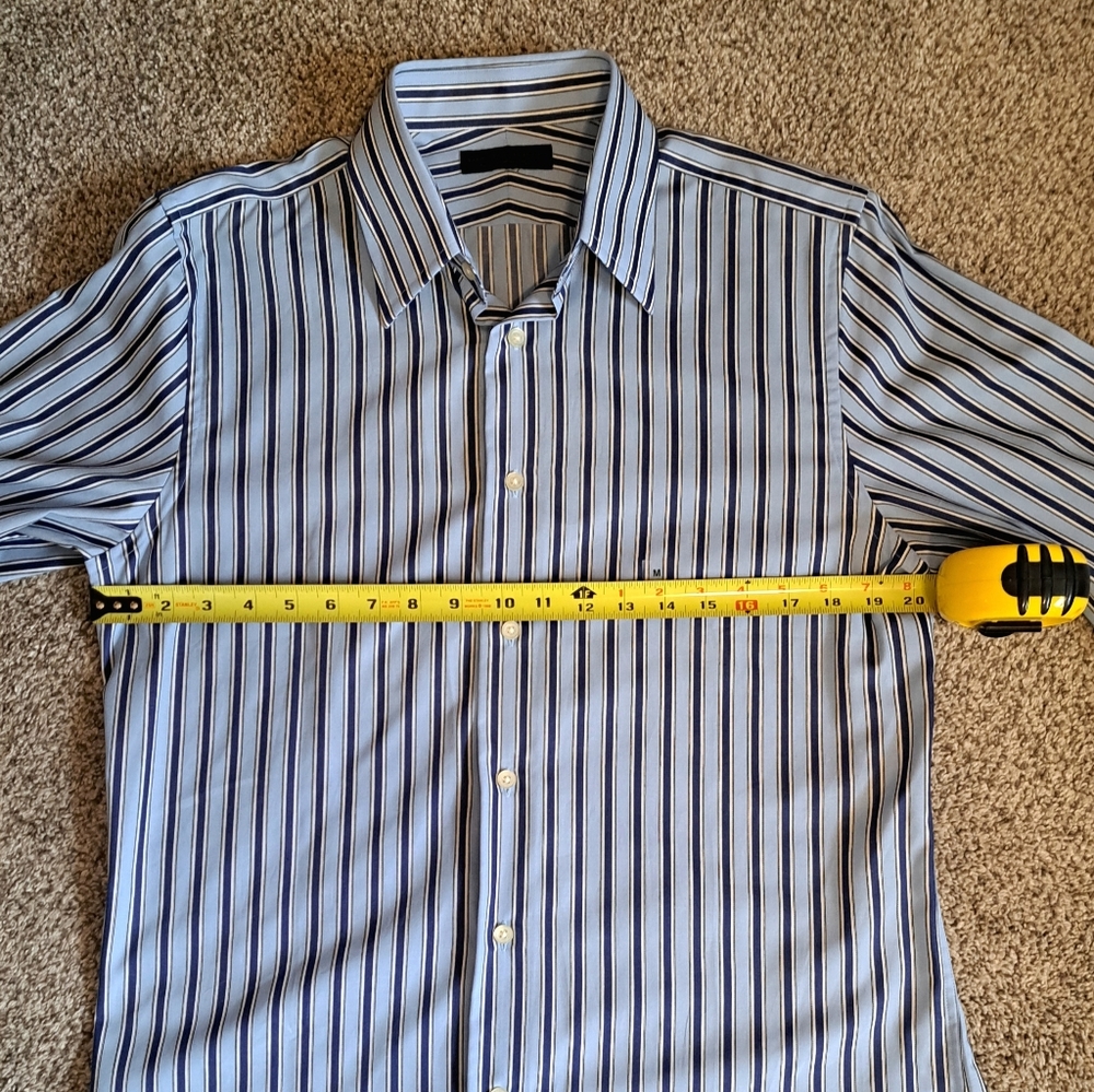 NWOT Express Design Studio Men's Blue Stripe Dress Shirt Size Medium - Picture 6 of 7